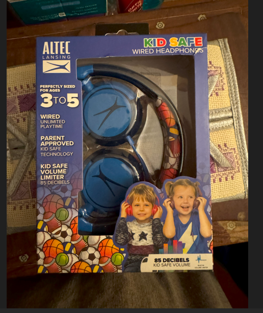 Altec Lansing Wired Kid-Safe Headphones 3-5W Volume Limit Blue