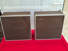 paire enceintes Vintage MusicCenter PHILIPS AD 8081 full range 25w large bande8"