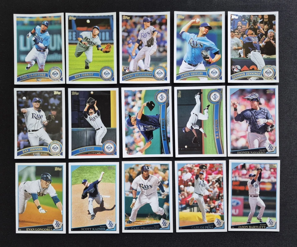 LOTE DE 100+ TARJETAS Tampa Bay Rays ¡Sin duplicados! Ver fotos. Caminero, Longoria, novato Foto 3 de 4