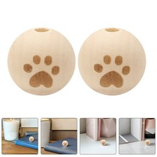  30pcs Large Hole Round Wood Beads For Diy Jewelry Making Wooden Footprint Loose