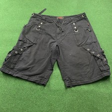 Vintage Tripp Shorts Mens Size 2XL Black Baggy Y2K Chains Emo Punk FITS 44