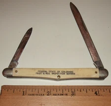 Rare Pocket Knife Schrade Walden SS700 Melon Tester Federal State of Colorado