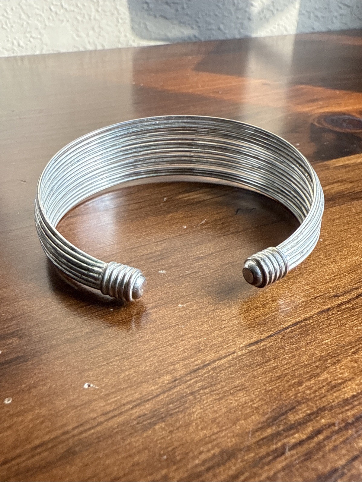 Vintage multi-strand Cable Bangle Cuff Sterling S… - image 3