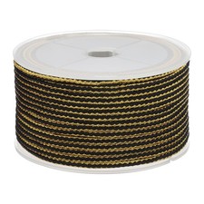 15 Yards x 2.5 mm Braided Cord, Metallic Bracelet Knotting Black