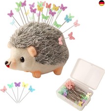 Amerson Nadelkissen Igel Form Niedliches Pin Halter, 100 Bunte Kopfnadeln DIY