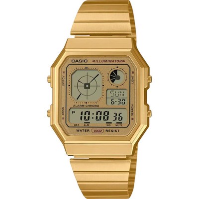 Casio Vintage Quarzuhr A130WEG-9AEF 34mm Digital Goldfarben Stahl 30M