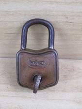 antico LUCCHETTO 942 CON CHIAVE vintage ferro battuto forziere MADE IN ITALY 35