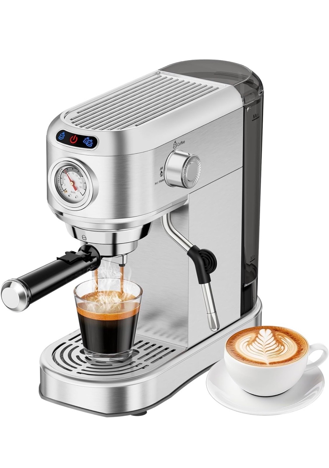 Espresso Machine 20 Bar, Compact Espresso Maker, Stainless S