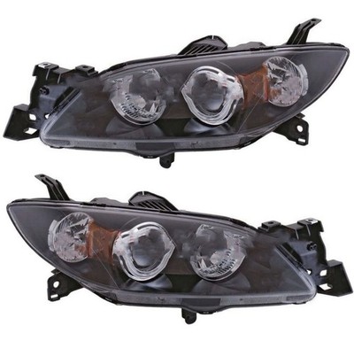 HEADLIGHTS JDM BLACK 2004-08 MAZDA 3 SEDAN CCFL HALO PROJECTOR