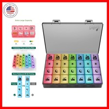 Extra Large Weekly Pill Organizer 4 Times a Day, XXL Large Pill Box, 7 Day Me...