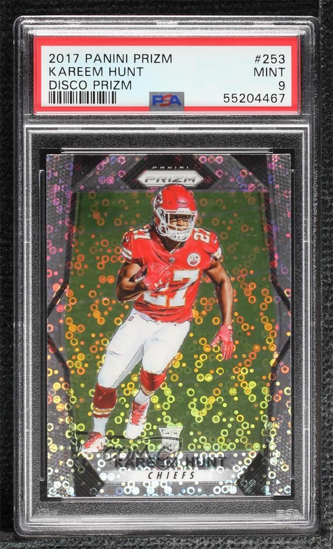 2017 Panini Prizm Rookies Disco Prizm Kareem Hunt #253 PSA 9 MINT 7xr