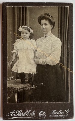 Original CDV photo photograph picture old fashion around 1890 mother child Berlin