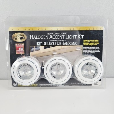 Hampton Bay 120v Combilight Halogen Accent Light Kit Under Cabinets 3 Count New