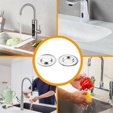 2 Sink Strainer Plug Stainless Steel Protector Shower Drain Cover