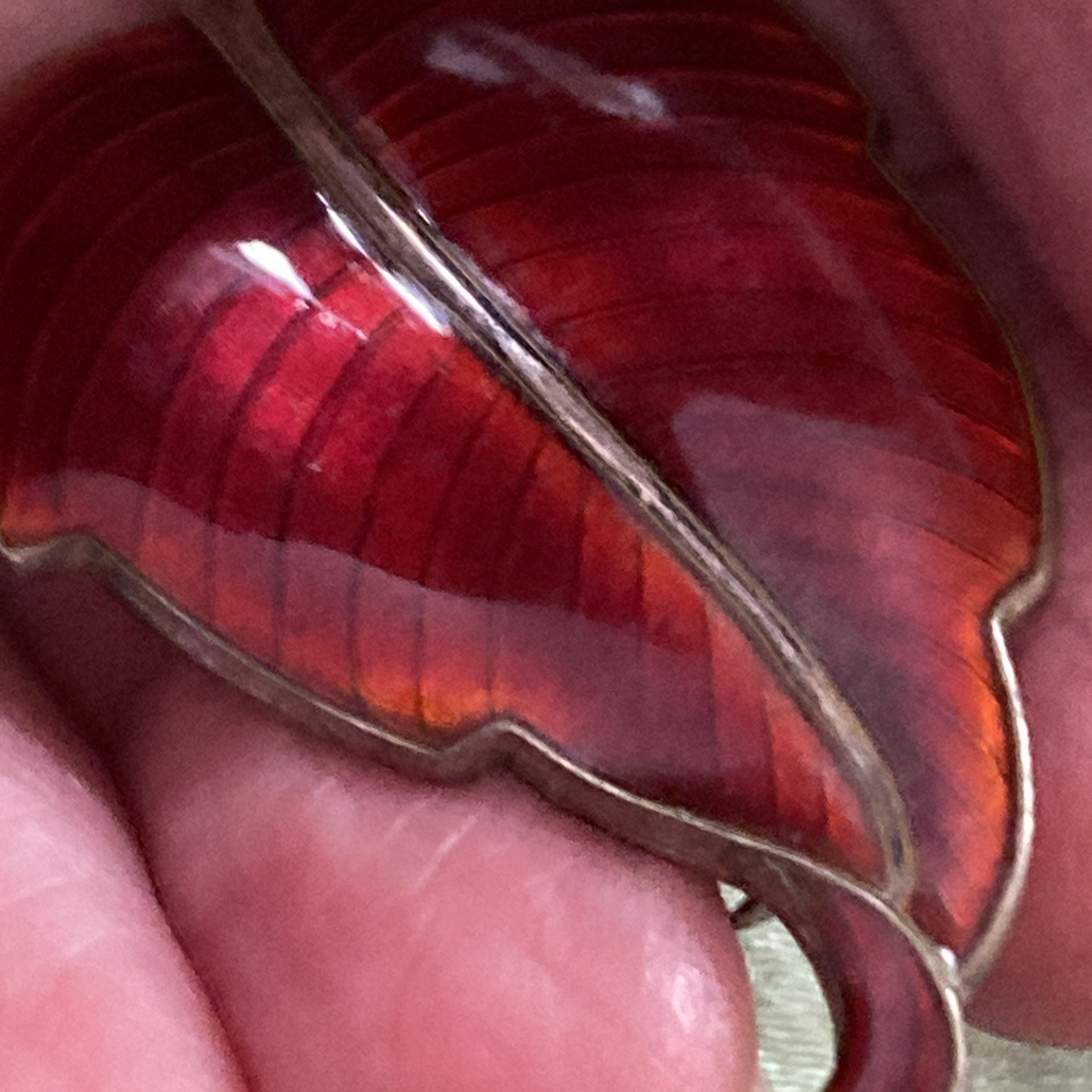 SIGNED VB STERLING DENMARK DEEP RED GULLOUCHE FIG… - image 7