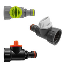 Tap Adapter with Valve 3/4" BSP Female Snap-On Quick Connect Hose Connector