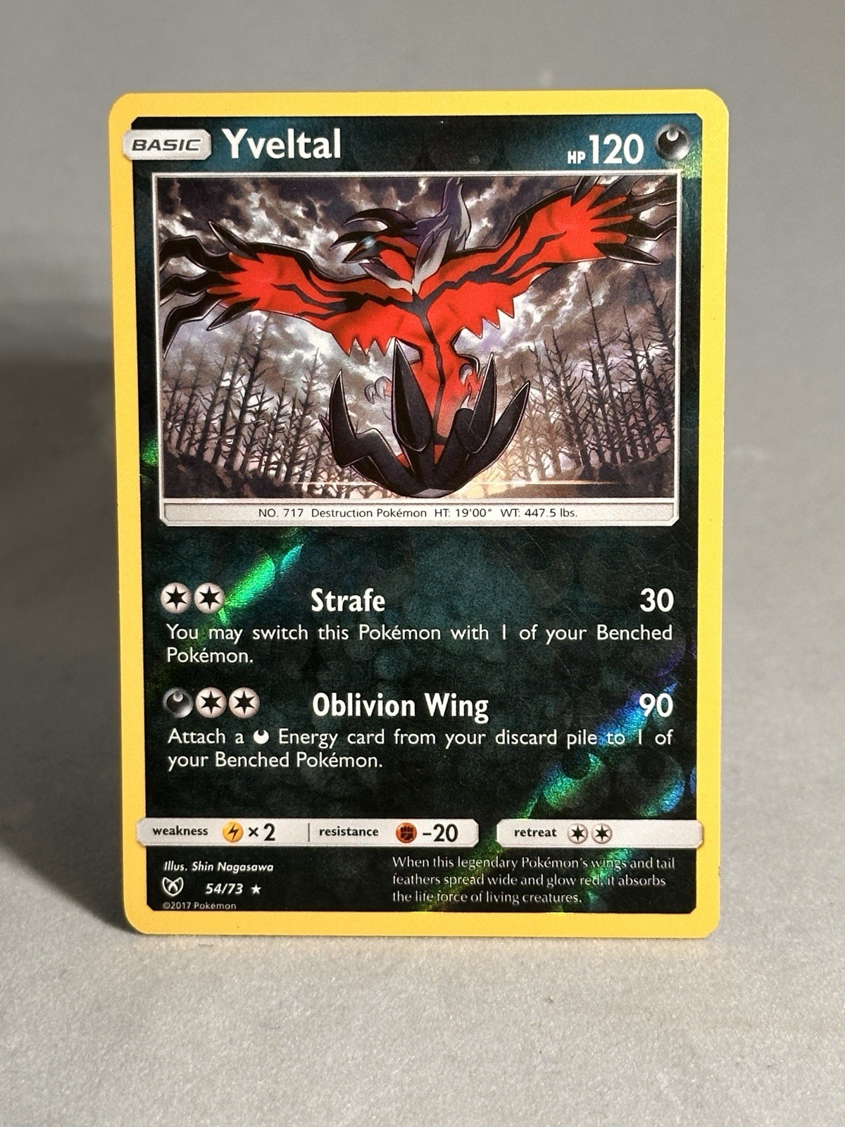 Pokémon Yveltal 54/73 Shining Legends Rare Reverse Holo