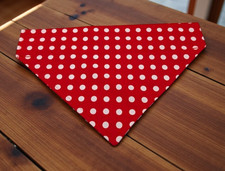 Personalized Polka Dots Plaid Dog Bandana OVER COLLAR Bandanna Valentines Day