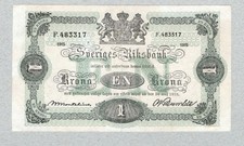 Sweden 1 Krona 1915, P32b, XF.