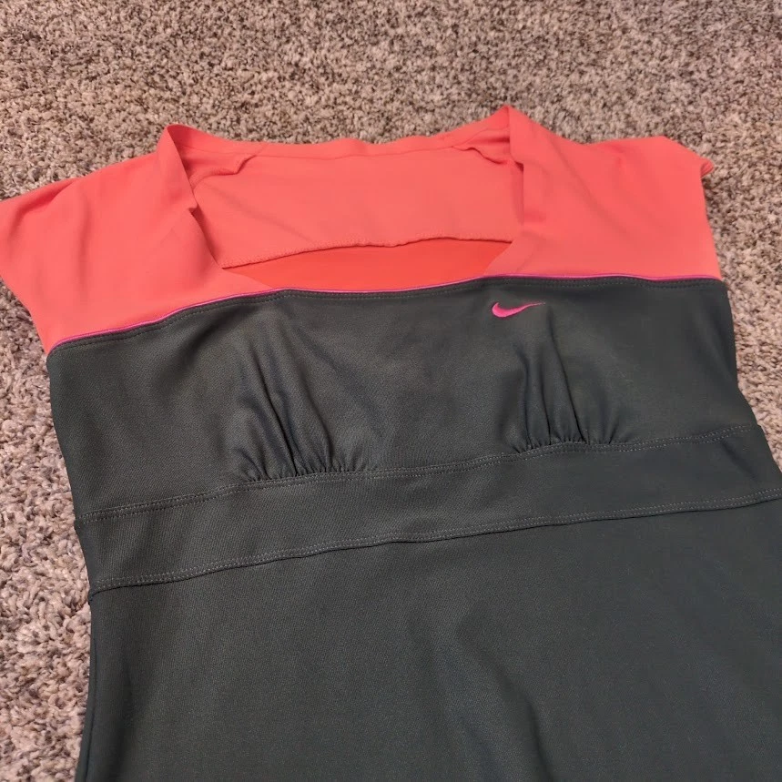 Vestido Nike Serena Williams Pequeño Naranja Gris Tenis 2009 Abierto de Francia Ropa Activa Foto 2 de 4