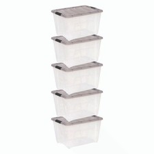 IRIS 53 Qt. Plastic Storage Bins with Lids, Stackable Storage Containers, 5 Pack