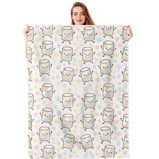 50x60 Inch Cute Marshmallow Fleece Throw Blanket Cozy Lightweight Pink