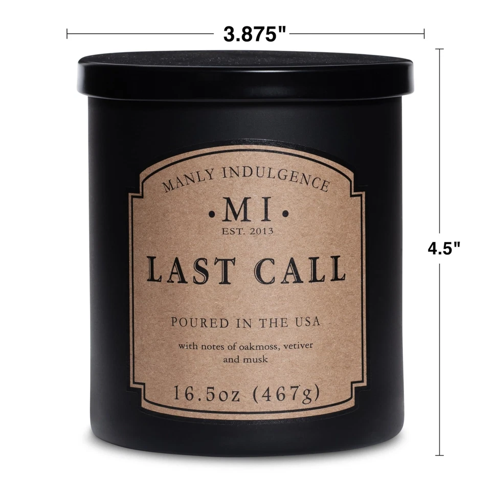 Velas perfumadas Last Call para hombre, mecha única de 16,5 oz, cera de mezcla de soja premium... Foto 4 de 4