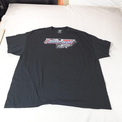 #ad Simpson Racing Shirt Mens 4XL Black Graphic Checkered Flag Car Gildan DryBlend $15.51