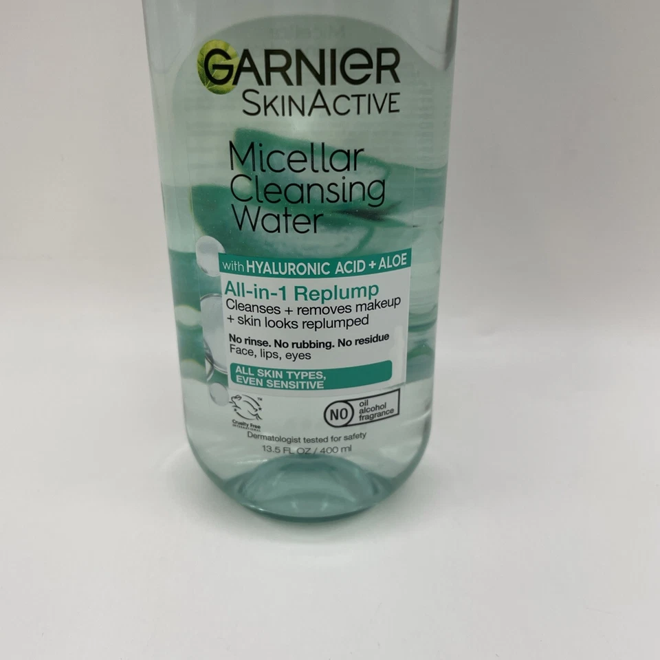 Agua micelar Garnier con ácido hialurónico limpiador facial y desmaquillante 1 paquete Foto 2 de 4