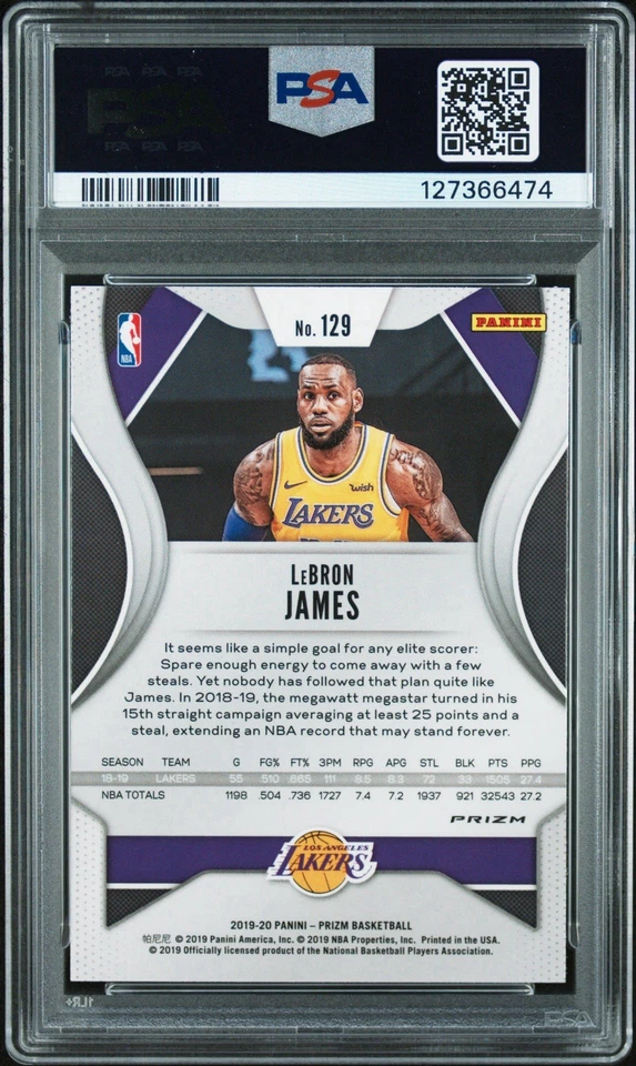 Prizm Lebron James Tiger Stripe #129 2019 PSA 10 Foto 2 de 2