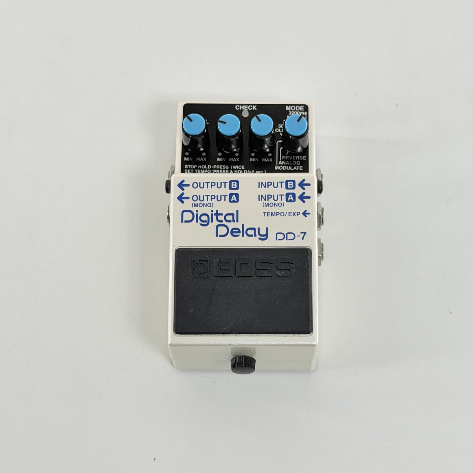 Boss DD-7 Digital Delay Guitar Effects Pedal White Stereo Taiwan Tested Mono