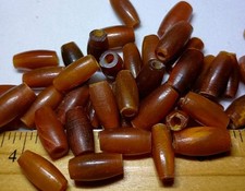 1/2 Inch Buffalo Bone/Horn Hairpipe Beads - Red - Pack Of 50