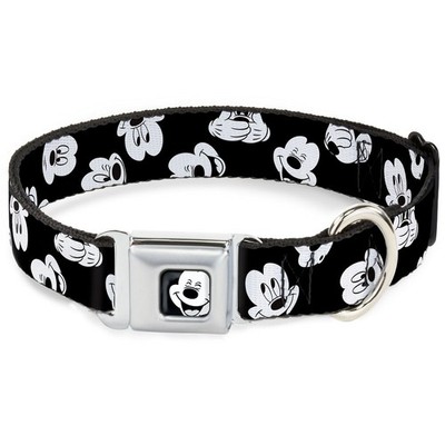 Dog Collar DYFF-Mickey Mouse Face3 CLOSE-UP Full Color Black/White M (US IMPORT)