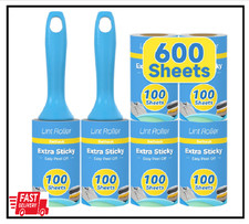 600 Sheets Extra Sticky Lint Rollers for Pet Hair, Easy Spiral Tear Lint Roller