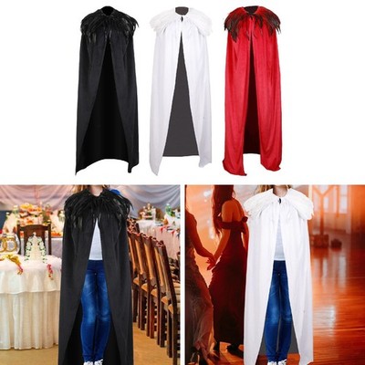 Samt Umhang Geschenk Teufel Outfit Feder Cape für Festival Hochzeit Ostern Cosplay