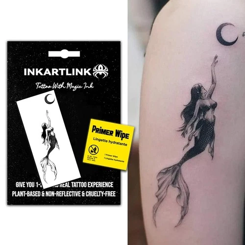 INKARTLINK Mermaids Temporary Tattoos, Realistic Waterproof - product listing photo