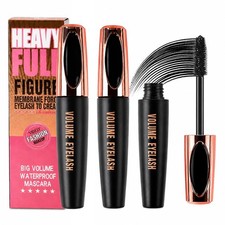 4D Silk Fiber Mascara, Waterproof  Smudge Proof, Volumizing Lash 2 Packs  Ex
