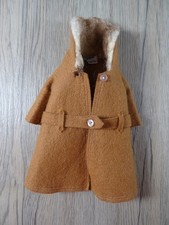 Vintage Barbie Fashion It's Cold Outside Brown Felt Coat Mattel 0819 Rare (21636)