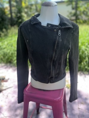 H&M Divided Cotton Motto Jacket Size 8
