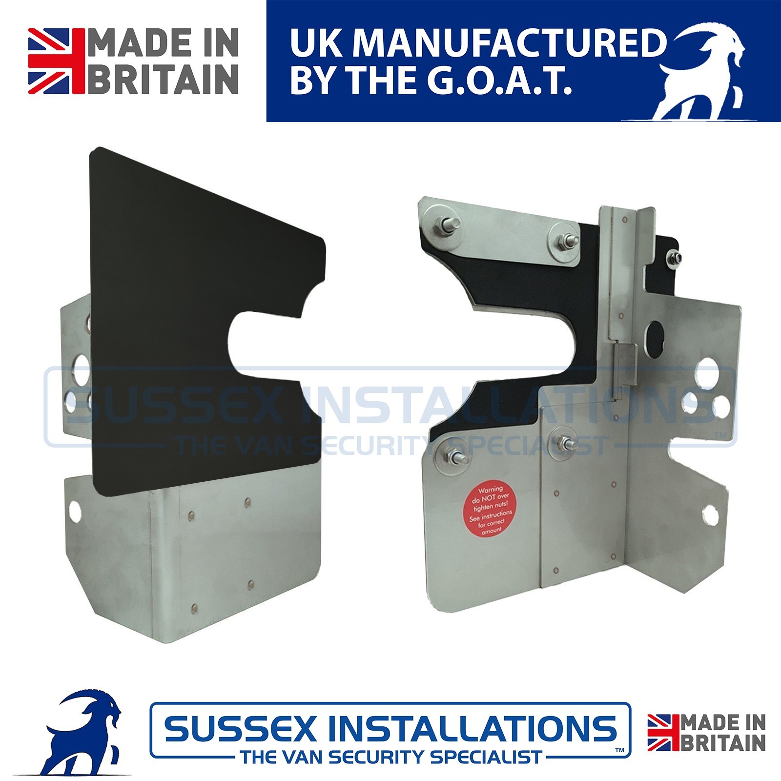 For Ford Custom (2013-2023) Rear Barn Door Security/Repair Shield Set Black