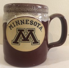 University of Minnesota Deneen 2017 Hand Thrown Pottery Mug Drip Glaze Burgundy