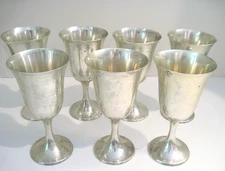 7 Gorham Sterling Silver Goblets #892 6 1/2" x 3 1/4"