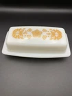 Vintage Pyrex Butterfly Gold Butter Dish Milk Glass 72-B