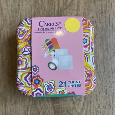 CareUs First Aid Kit Welly Dupe Mini Tin Travel Portable Flowers Hearts NIP