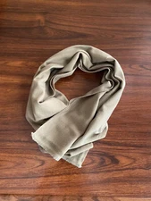 Pashmina Soft Scarf/Shawl 68”/14” Traditional Khaki Hand Made In Nepal New
