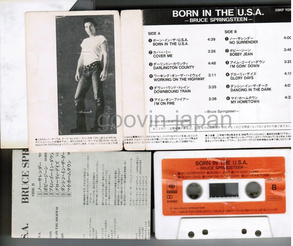 BRUCE SPRINGSTEEN Born In the USA JAPAN CASSETTE w/PS(Flap)+INSERT 28KP1126  - Image 2 of 4
