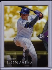 Carlos Gonzalez 2014 Bowman Platinum Gold Base Parallel Rockies Refractor