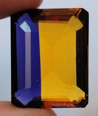 Large Ametrine Bi-Color 87 Ct. Emerald Cut Loose Gemstone Gift 4 Pendant & Ring