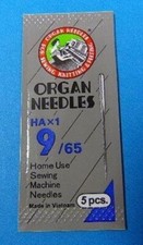 Organ Flat Shank 15x1 Sewing Machine Needles 9/65 Part 6819-09A