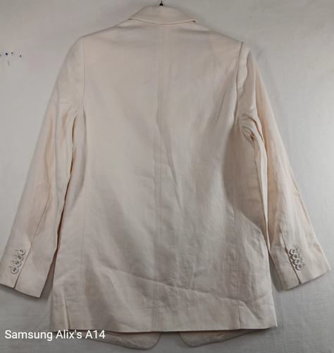 Everlane Damen Leinen Oversize Blazer Zwei Knopf Jacke Elfenbein Größe 00 Neu - Bild 7 von 11